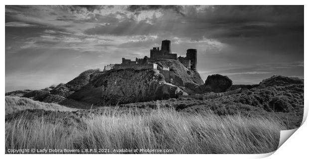 Bamburgh castle in Monochrome  Print by Lady Debra Bowers L.R.P.S