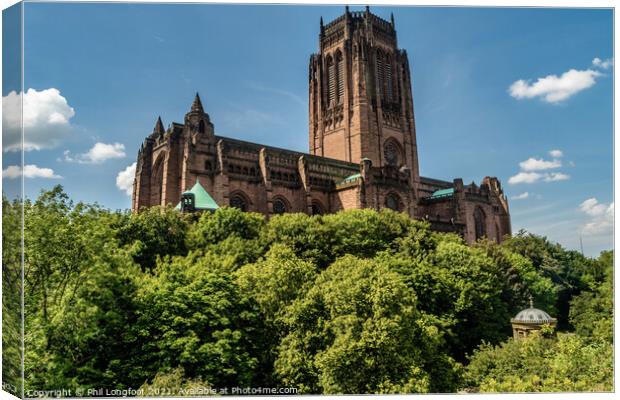 Liverpool Cathedral on the mount Canvas Print by Phil Longfoot