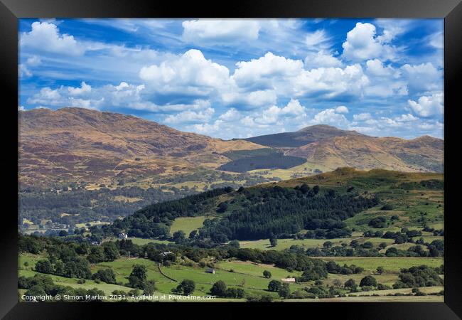Majestic Snowdonias Summer Scenery Framed Print by Simon Marlow