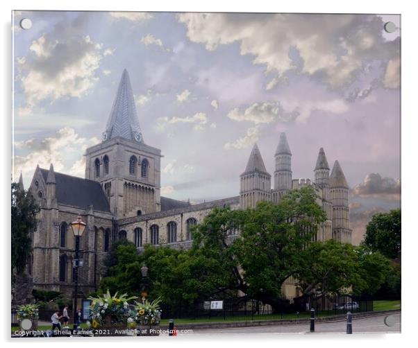 Rochester Cathedral, in, Kent Acrylic by Sheila Eames
