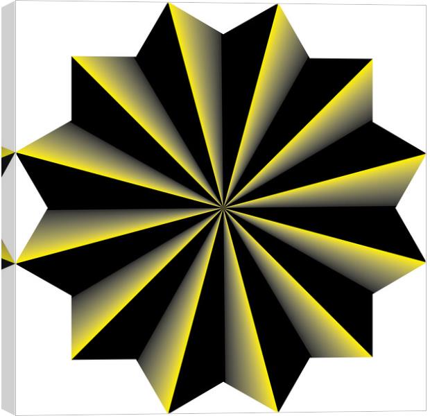 black to yellow blended oktogon umbrella designer cut Canvas Print by Adrian Bud