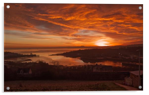 Sunrise over Inverkeithing Acrylic by Tony Bishop