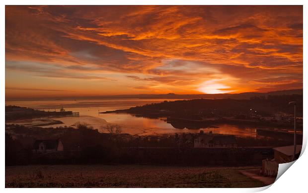 Sunrise over Inverkeithing Print by Tony Bishop