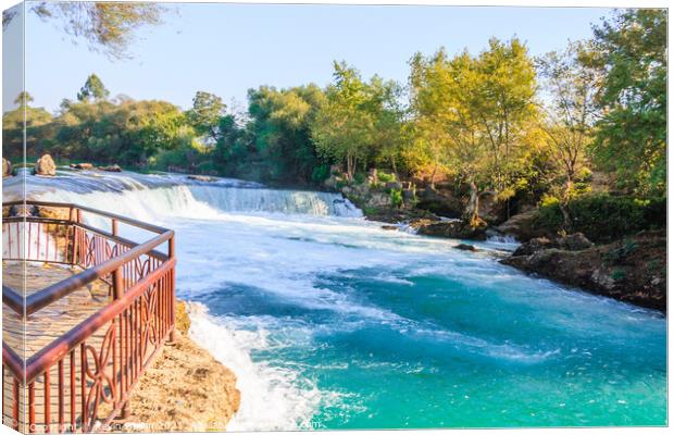 Manavgat waterfall Canvas Print by Kevin Hellon