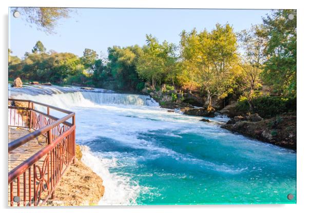 Manavgat waterfall Acrylic by Kevin Hellon