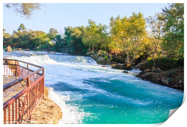 Manavgat waterfall Print by Kevin Hellon