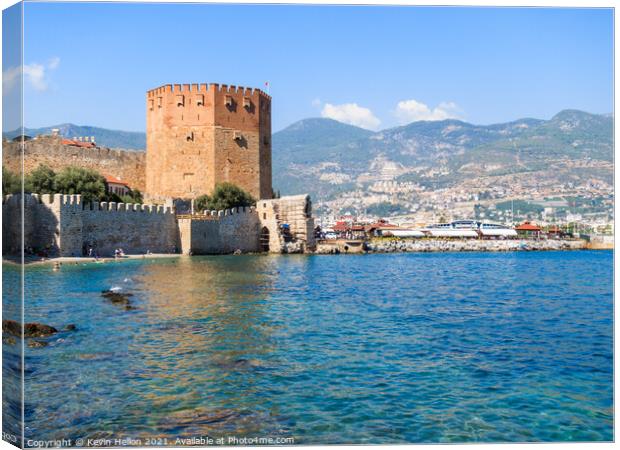 The Red Tower, Alanya, Turkey Canvas Print by Kevin Hellon