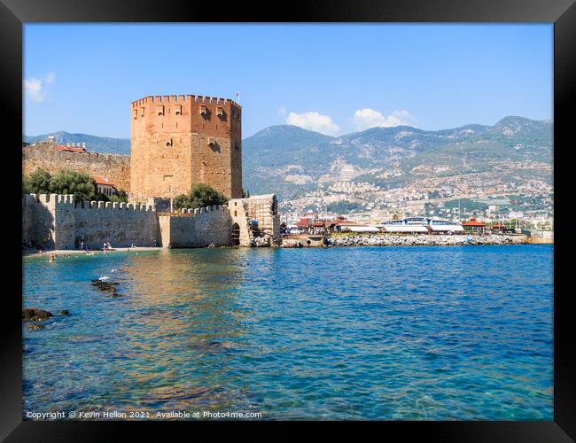 The Red Tower, Alanya, Turkey Framed Print by Kevin Hellon