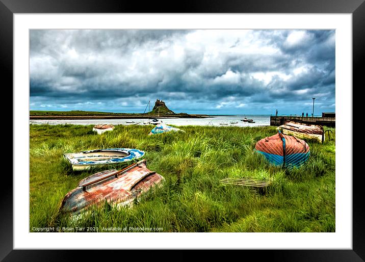 Incoming storm at Lindisfarne Framed Mounted Print by Brian Tarr