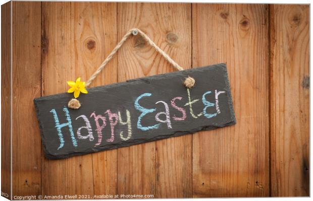 Easter Sign Canvas Print by Amanda Elwell