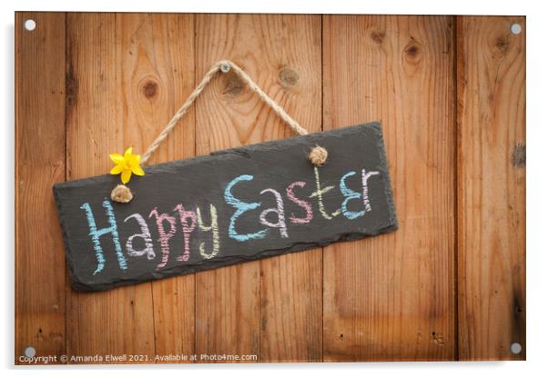 Easter Sign Acrylic by Amanda Elwell