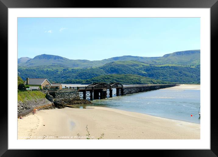 Barmouth rail bridge in Wales. Framed Mounted Print by john hill