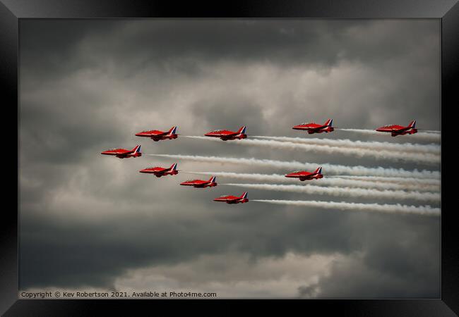 The Red Arrows Framed Print by Kev Robertson