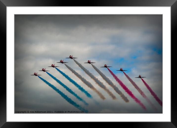 The Red Arrows Framed Mounted Print by Kev Robertson