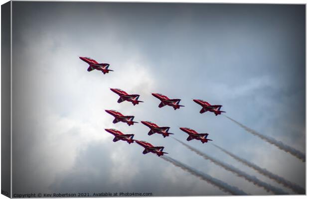 The Red Arrows Canvas Print by Kev Robertson