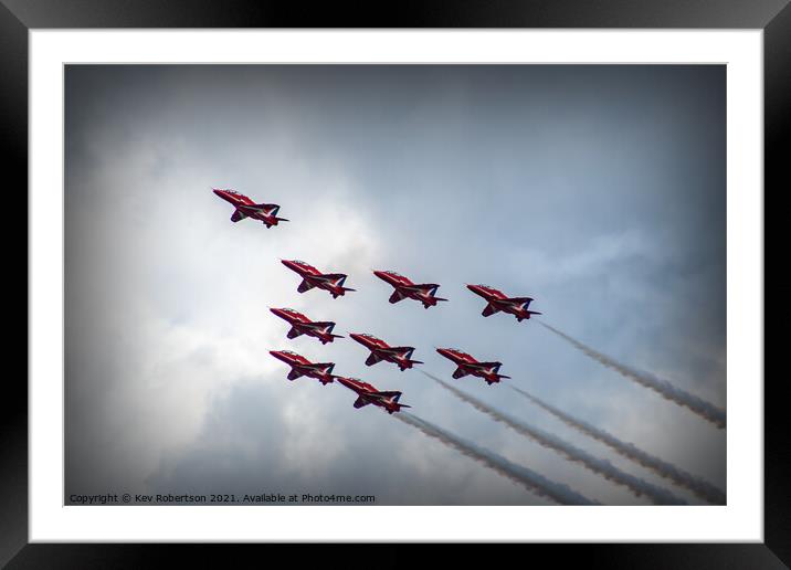The Red Arrows Framed Mounted Print by Kev Robertson