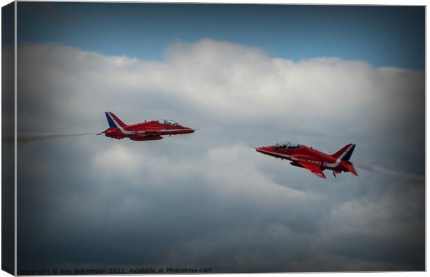 Red Arrows pair Canvas Print by Kev Robertson