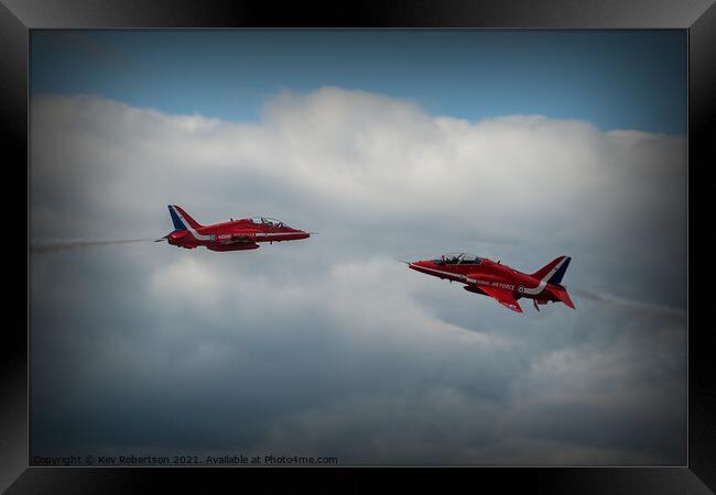 Red Arrows pair Framed Print by Kev Robertson