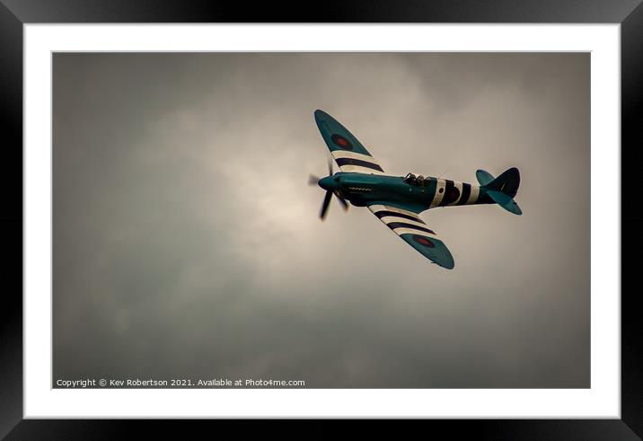 BBMF Spitfire Framed Mounted Print by Kev Robertson