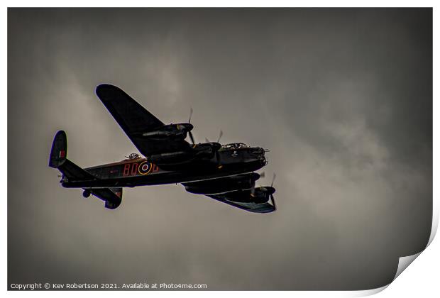 BBMF Lancaster Print by Kev Robertson