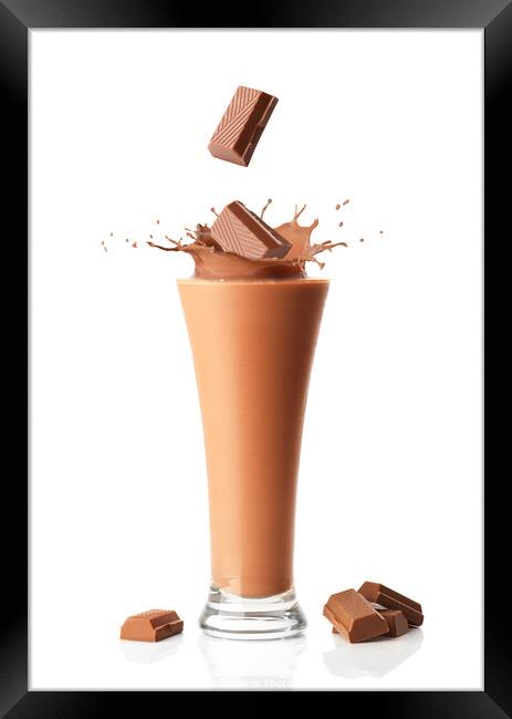 Chocolate Milkshake Smoothie Framed Print by Amanda Elwell