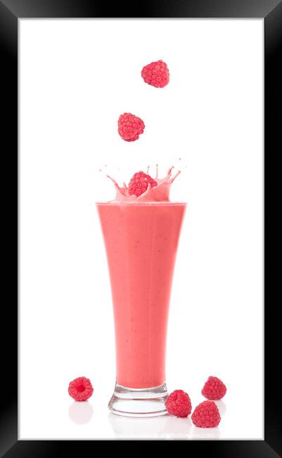 Raspberry and Strawberry Smoothie Framed Print by Amanda Elwell