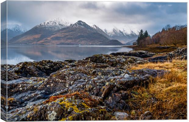 Loch Duich and the Five Sisters of Kintail Canvas Print by John Frid
