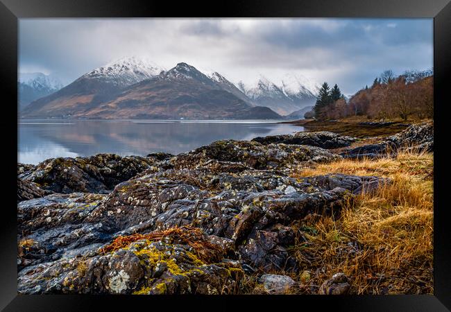 Loch Duich and the Five Sisters of Kintail Framed Print by John Frid