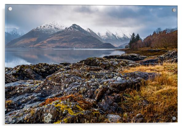 Loch Duich and the Five Sisters of Kintail Acrylic by John Frid