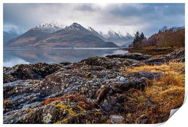 Loch Duich and the Five Sisters of Kintail Print by John Frid