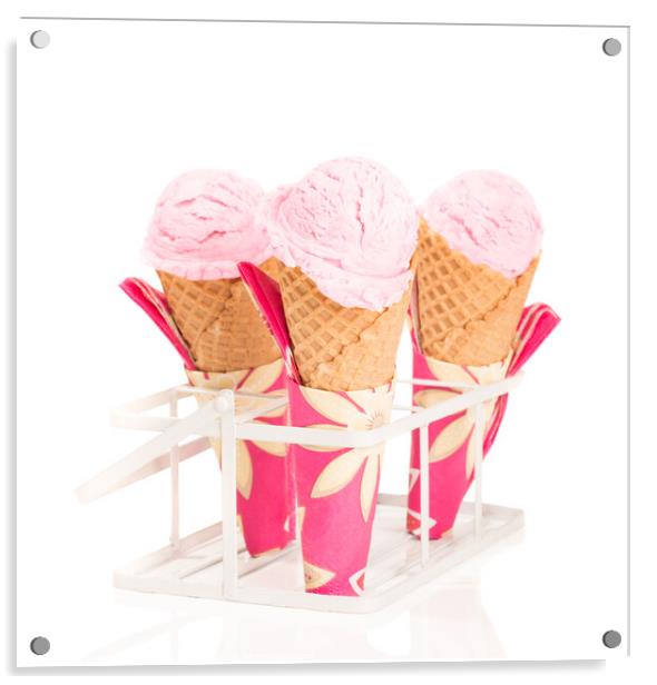 Raspberry Ripple Ice Creams Acrylic by Amanda Elwell