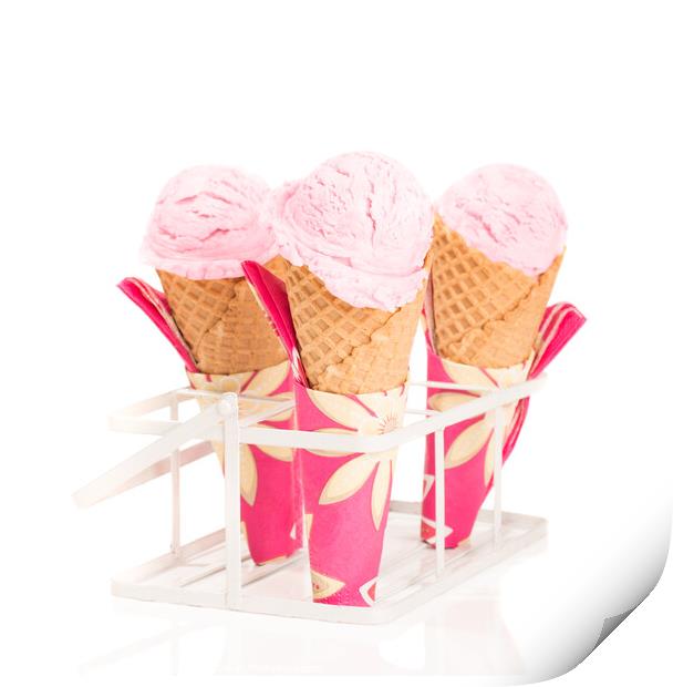 Raspberry Ripple Ice Creams Print by Amanda Elwell