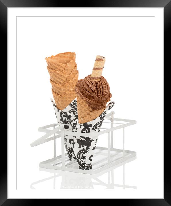 Chocolate Ice Cream Framed Mounted Print by Amanda Elwell