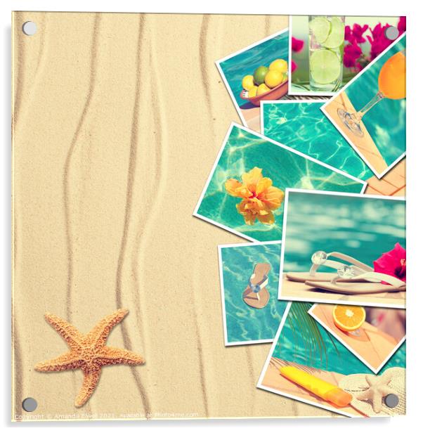 Vacation Postcards Acrylic by Amanda Elwell