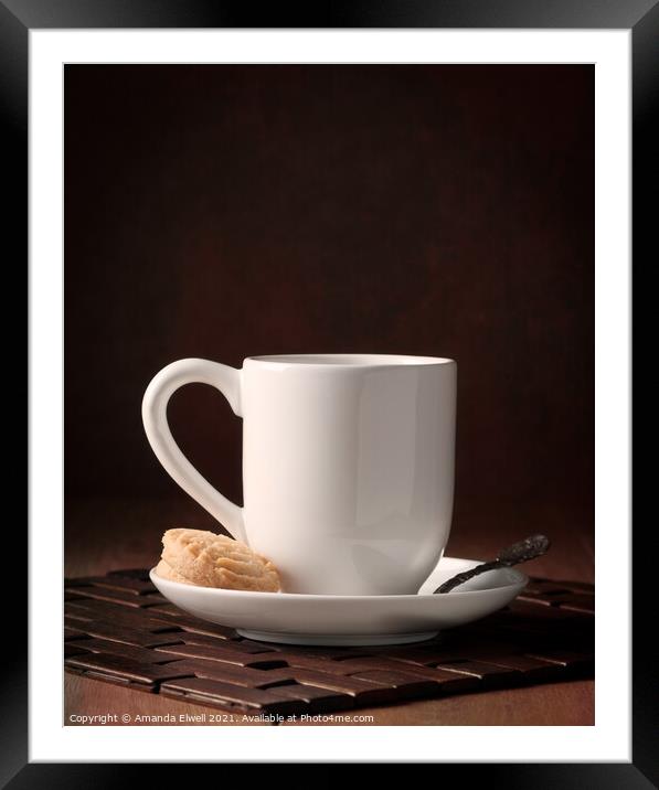 Coffee Cup Framed Mounted Print by Amanda Elwell