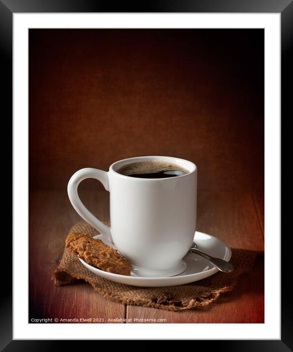 Cup Of Coffee Framed Mounted Print by Amanda Elwell