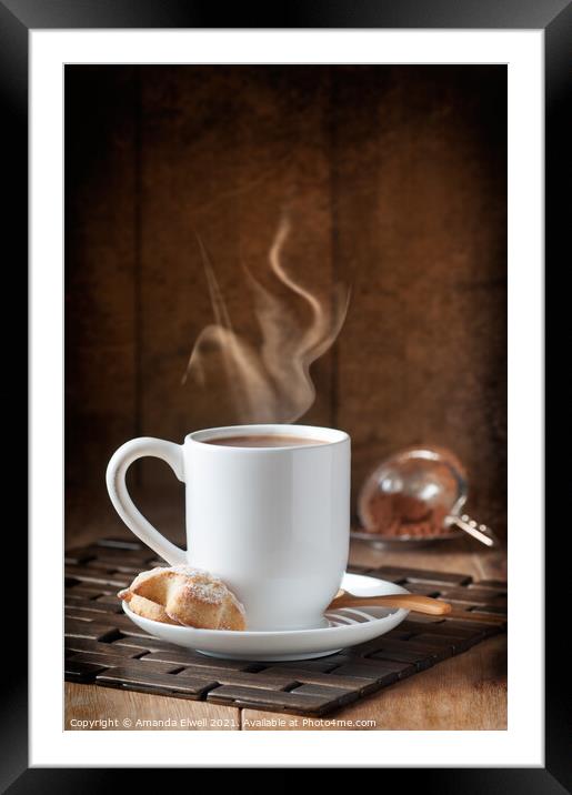 Hot Chocolate Drink Framed Mounted Print by Amanda Elwell