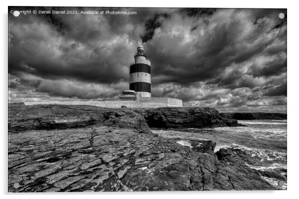 Hook Head Lighthouse, County Wexford, Ireland  Acrylic by Derek Daniel