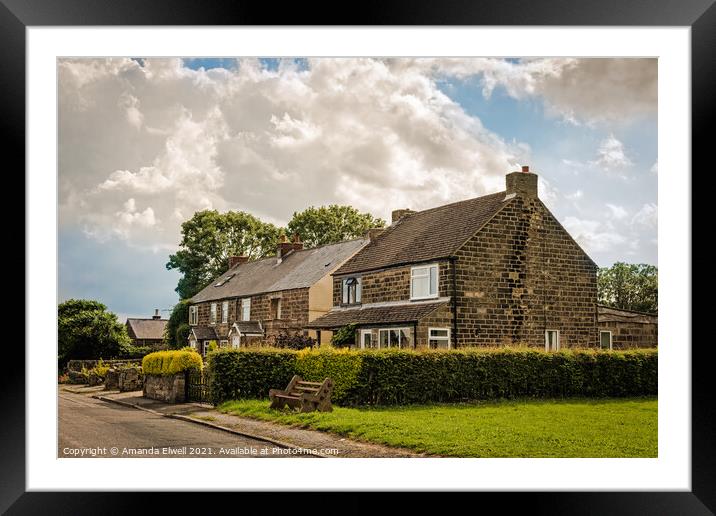 Derbyshire Cottages Framed Mounted Print by Amanda Elwell