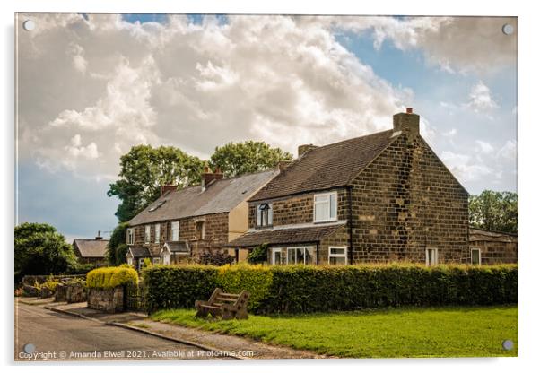 Derbyshire Cottages Acrylic by Amanda Elwell