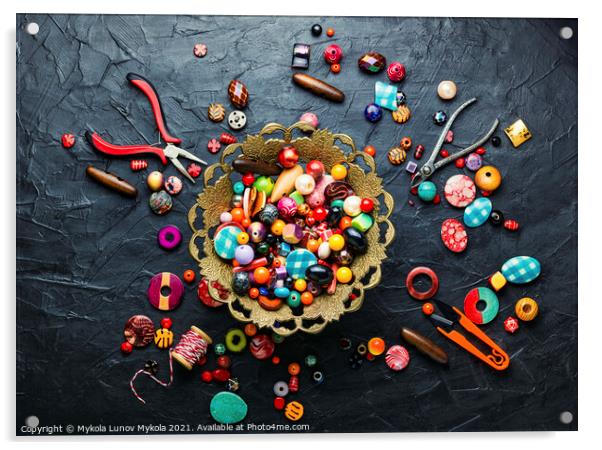 Set of multicolored beads Acrylic by Mykola Lunov Mykola