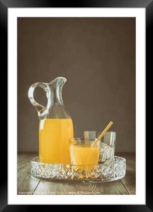 Orange Juice Framed Mounted Print by Amanda Elwell