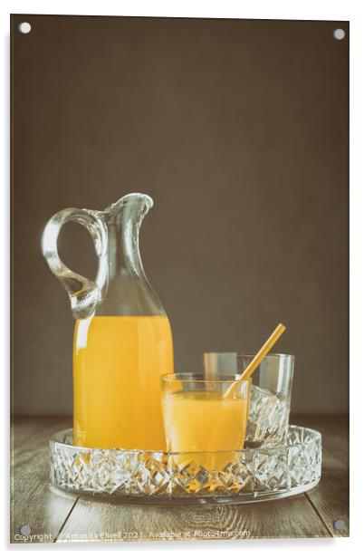 Orange Juice Acrylic by Amanda Elwell