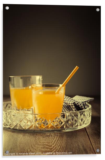 Glasses Of Orange Juice Acrylic by Amanda Elwell