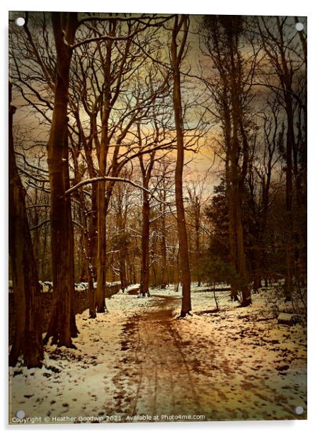  A Winters Walk Acrylic by Heather Goodwin