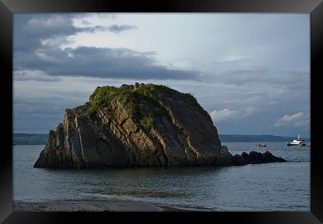 Goscar Rock, Tenby Framed Print by Steve Purnell