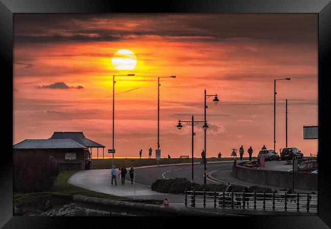 Sunset at Porthcawl Framed Print by Leighton Collins