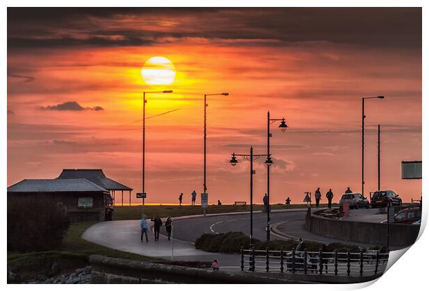 Sunset at Porthcawl Print by Leighton Collins
