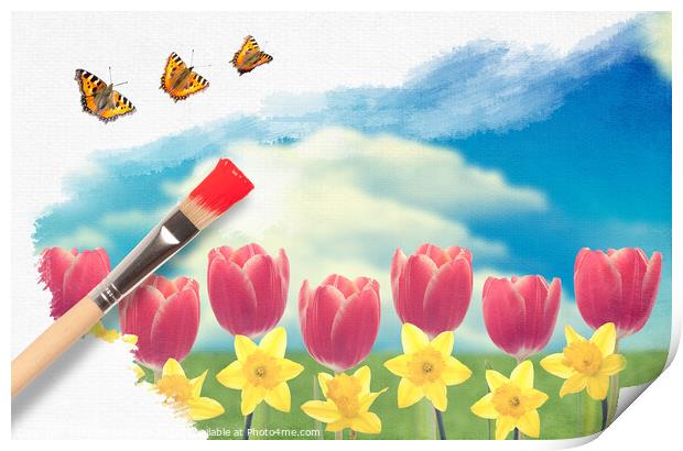 Painting Tulips Print by Amanda Elwell