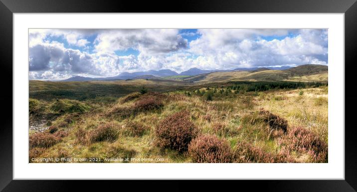 Looking Acroos to The Rhinogs Mountain Range, Nort Framed Mounted Print by Philip Brown